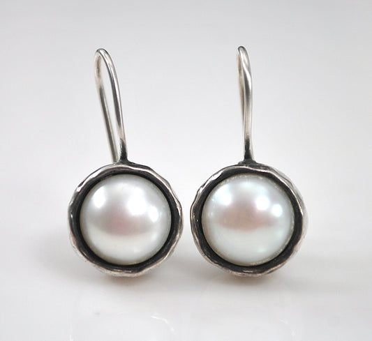 Silpada Sterling Silver Margarite Pearl Earrings