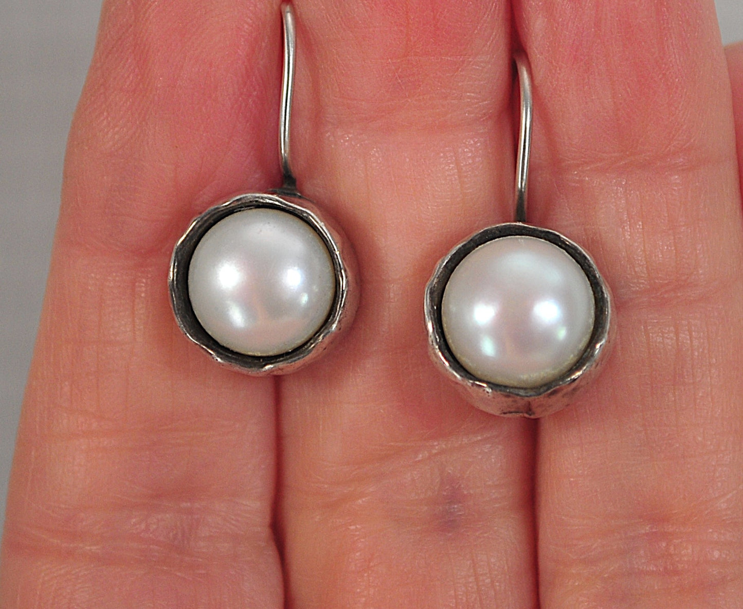 Silpada Sterling Silver Margarite Pearl Earrings