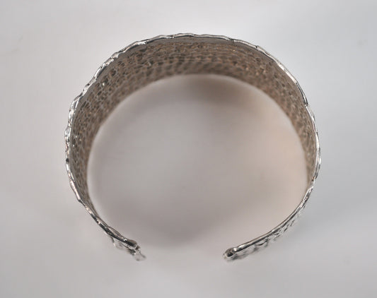 WIDE 925 Sterling Silver Modernist Cuff Bracelet