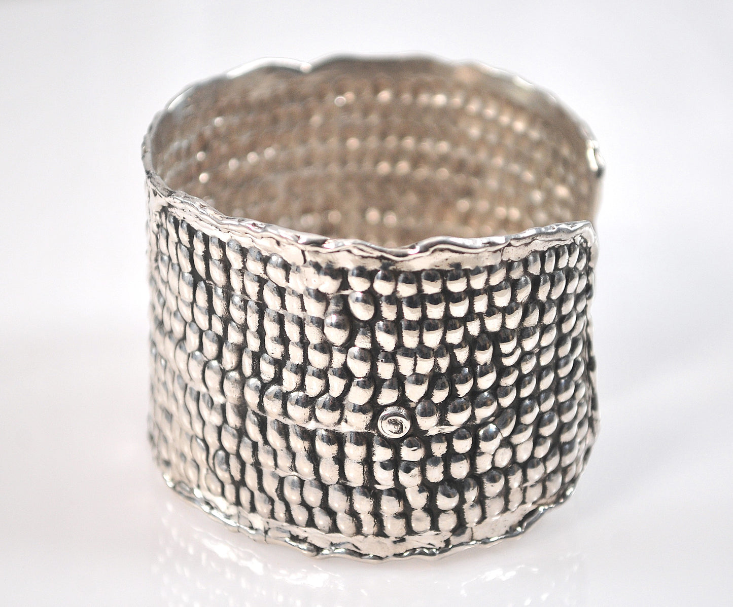 WIDE 925 Sterling Silver Modernist Cuff Bracelet