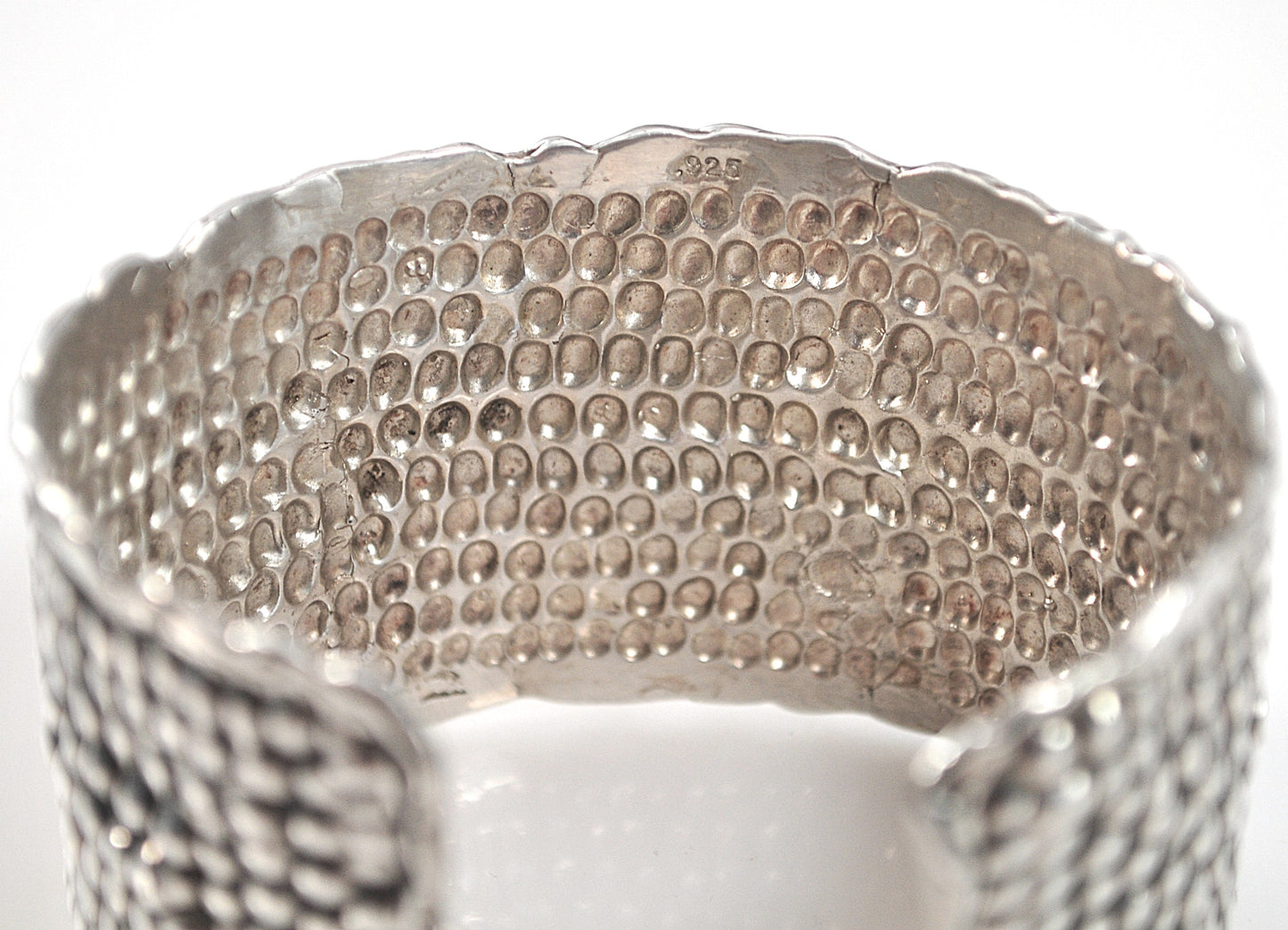 WIDE 925 Sterling Silver Modernist Cuff Bracelet