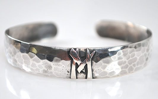 Handmade Sterling Silver Hammered Cuff Bracelet