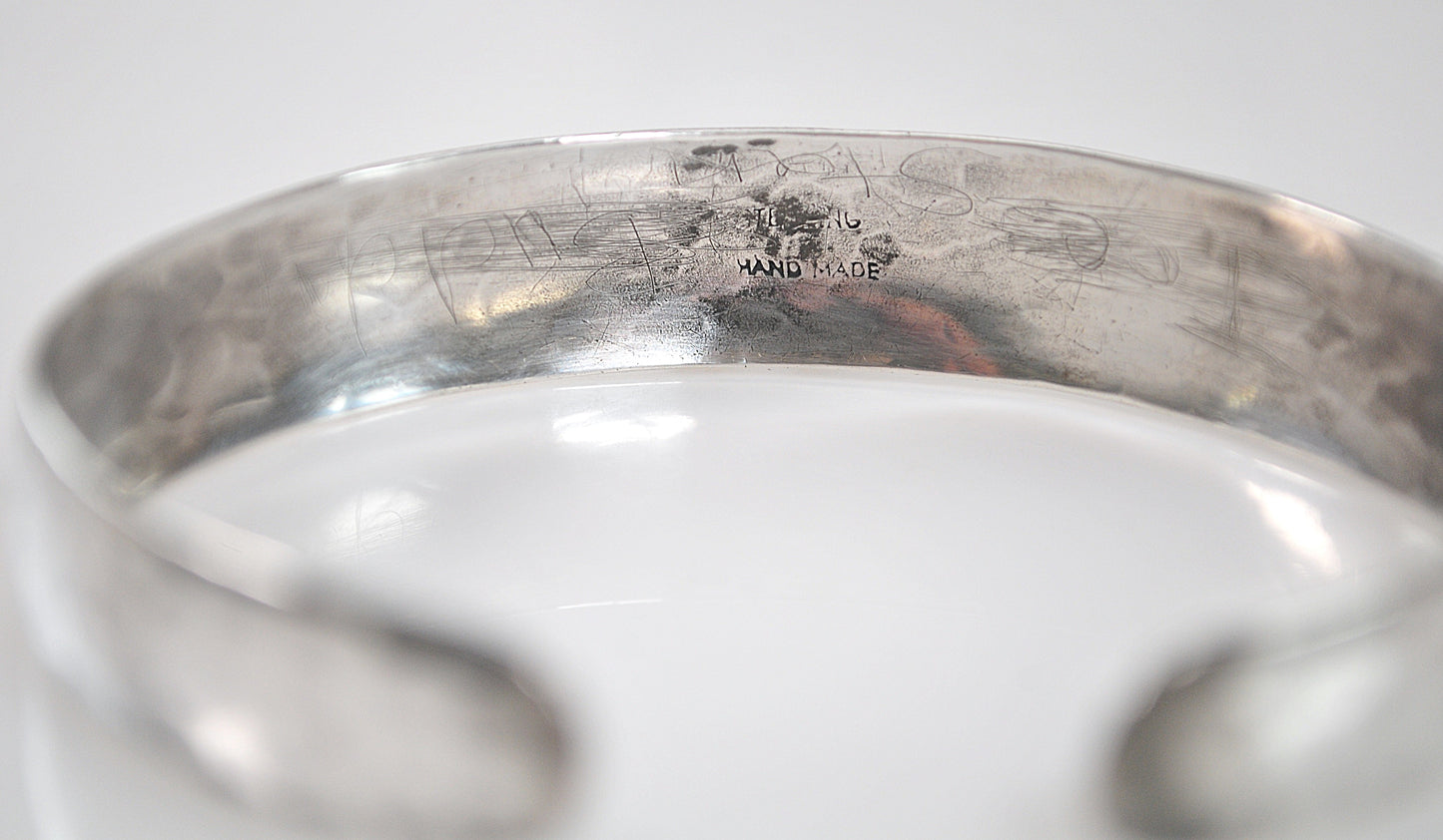 Handmade Sterling Silver Hammered Cuff Bracelet