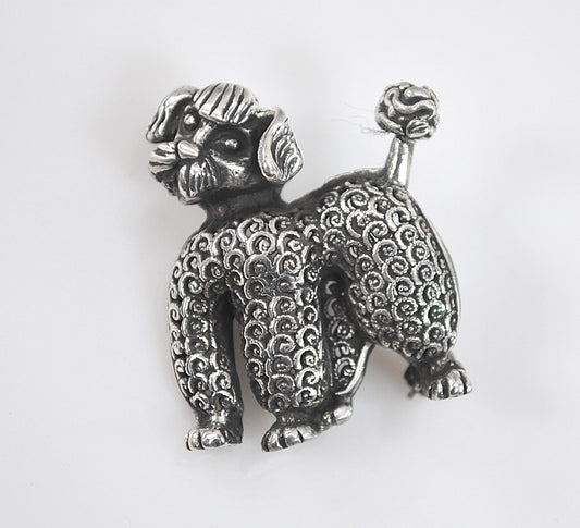 Vintage Beau Sterling Silver Poodle Brooch