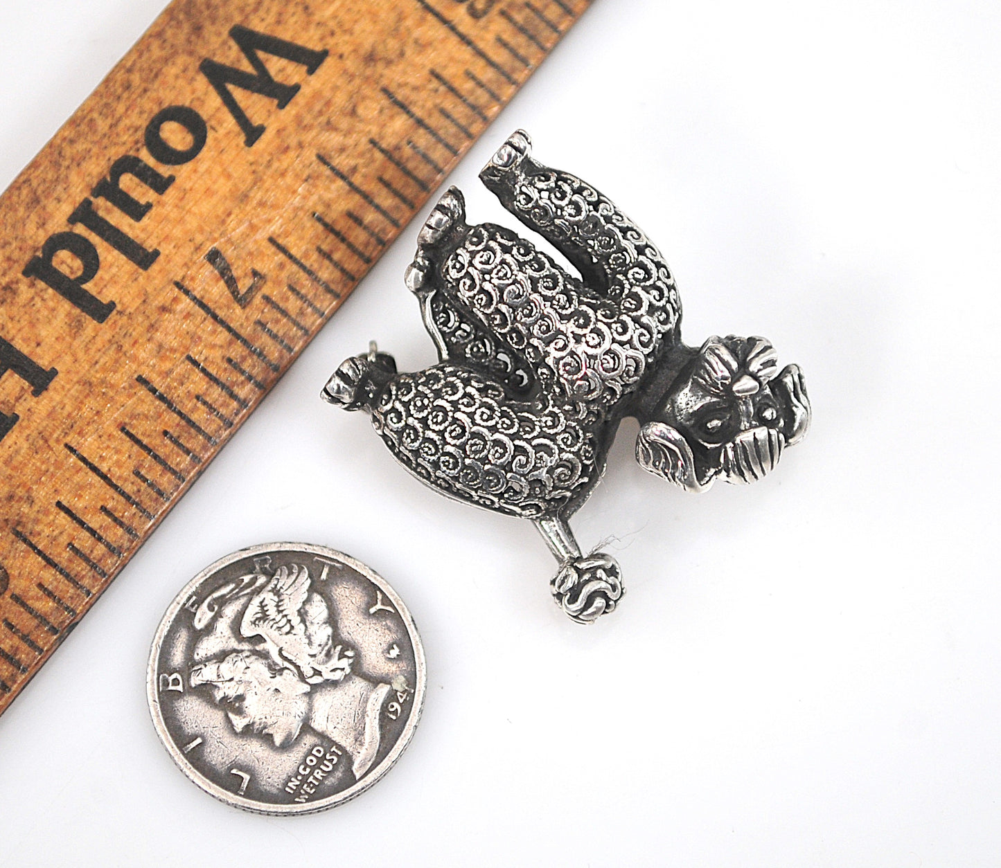 Vintage Beau Sterling Silver Poodle Brooch