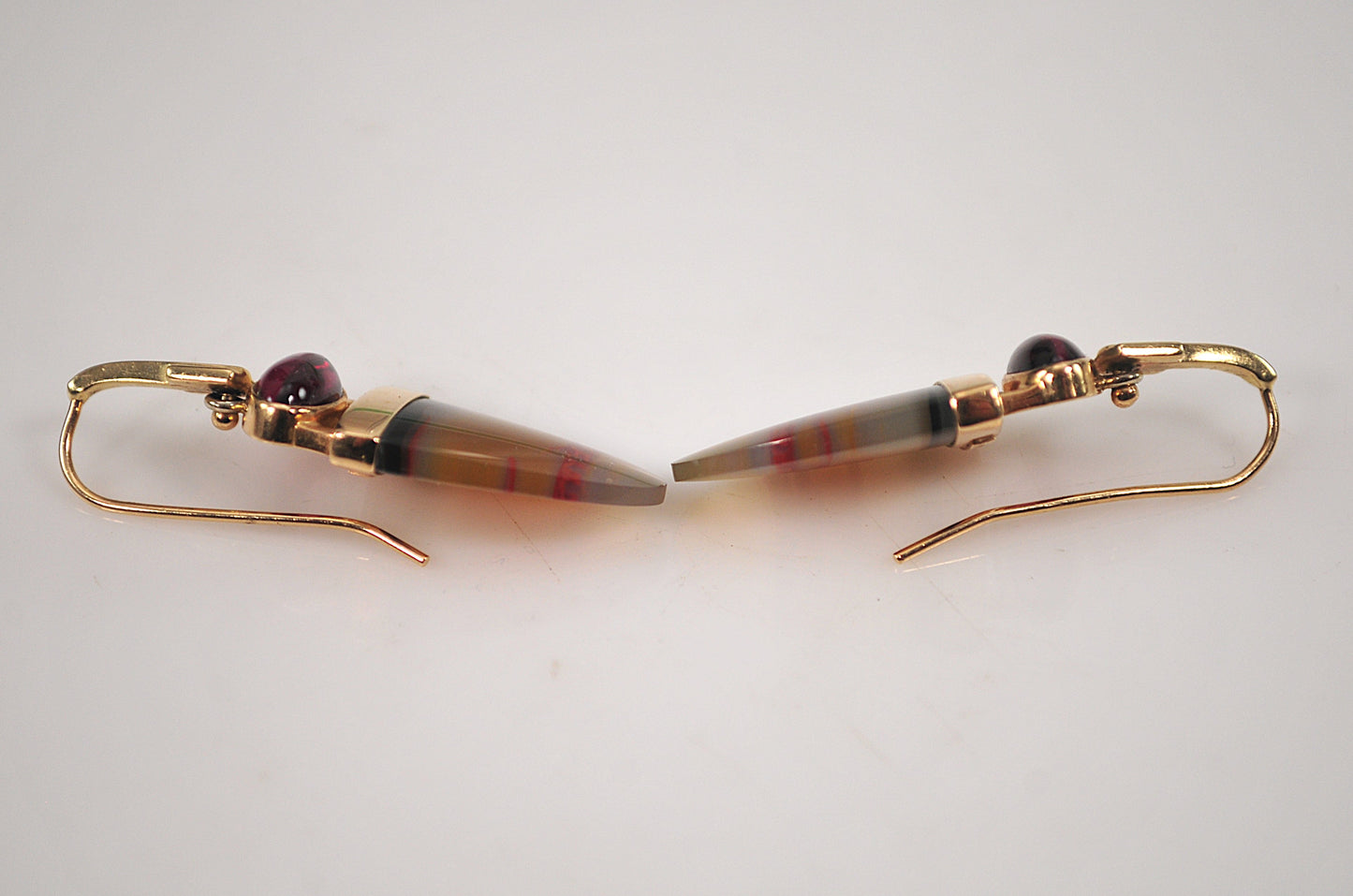Patrick Murphy 14K Gold Amethyst Agate Earrings