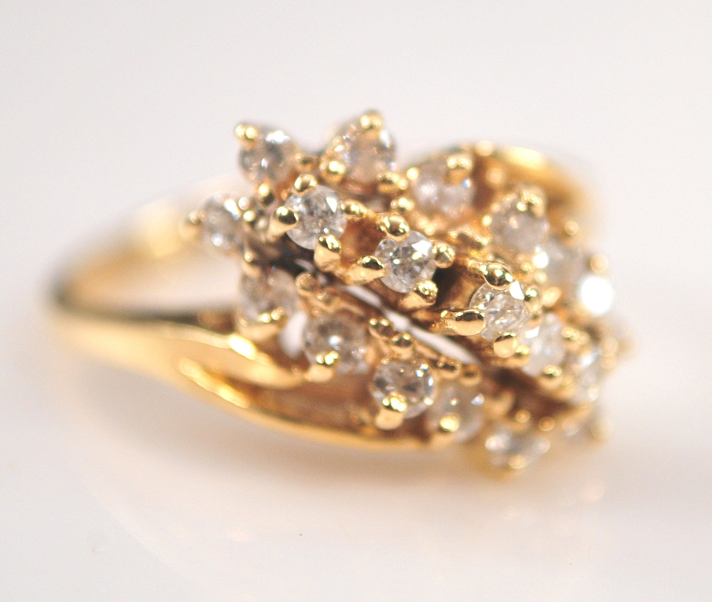14K Gold 1/2 CTW Diamond Pyramid Style Ring