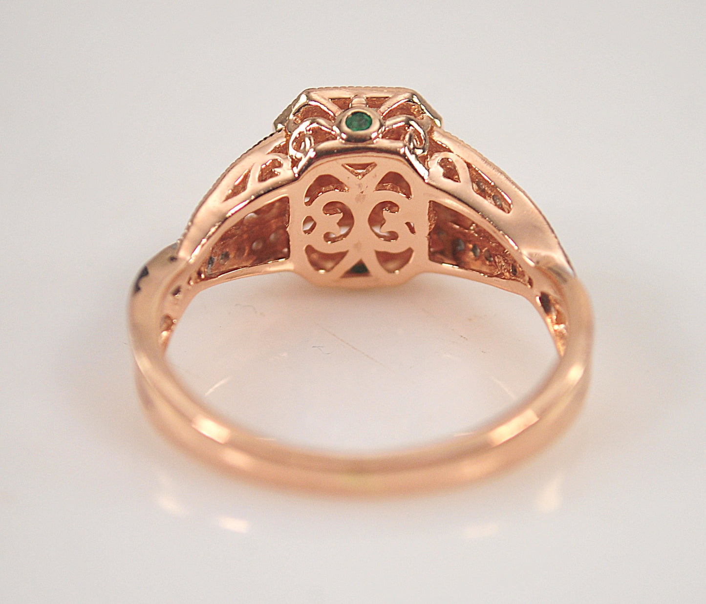 10K Rose Gold Morganite Diamond Ring