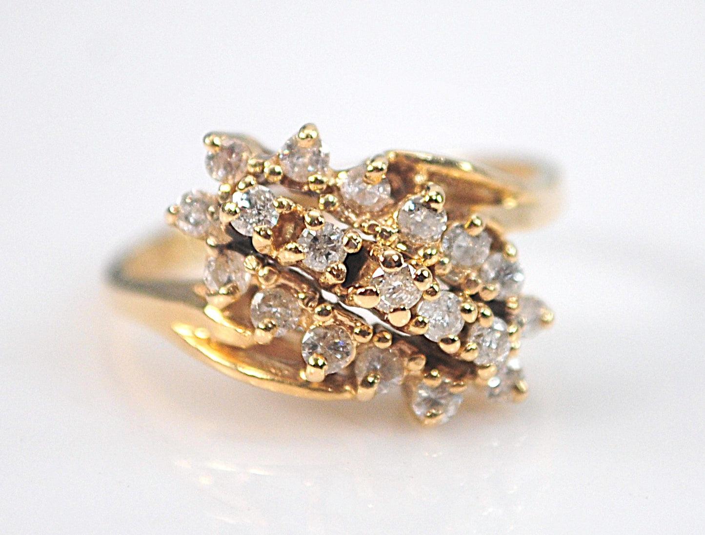 14K Gold 1/2 CTW Diamond Pyramid Style Ring