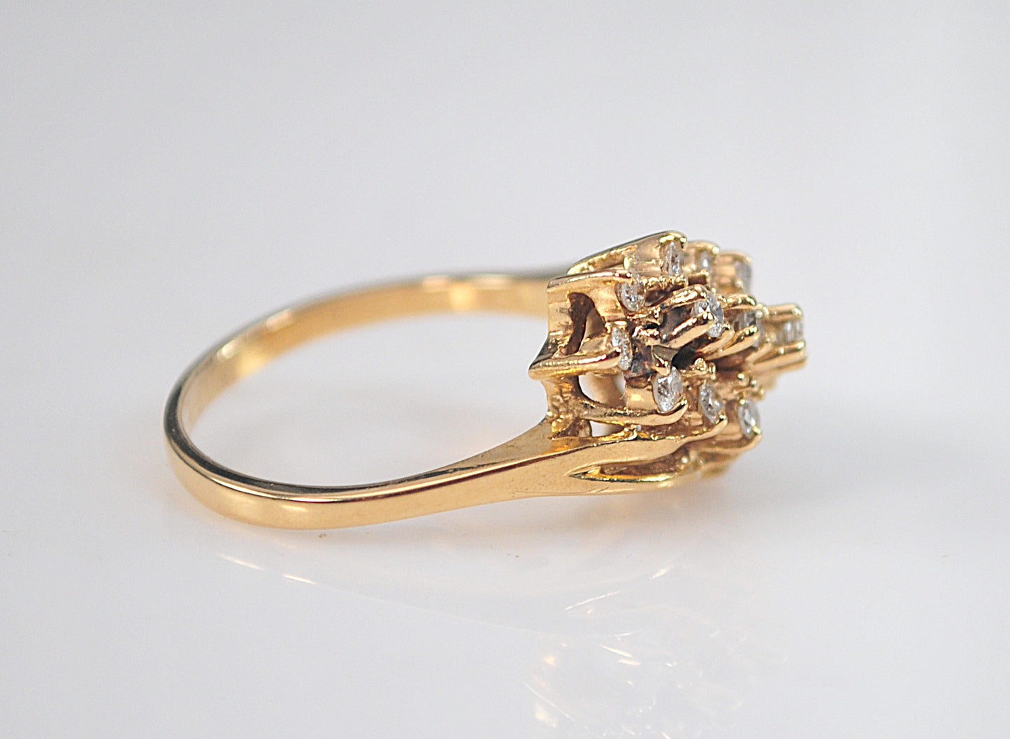 14K Gold 1/2 CTW Diamond Pyramid Style Ring