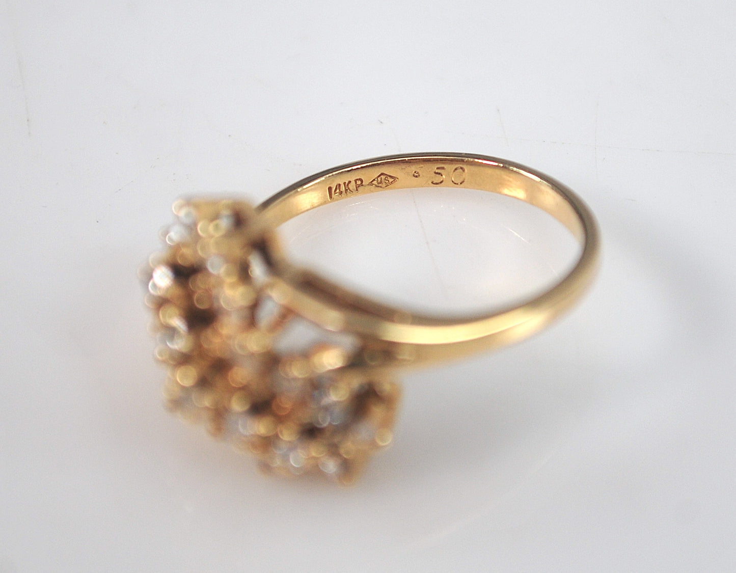14K Gold 1/2 CTW Diamond Pyramid Style Ring