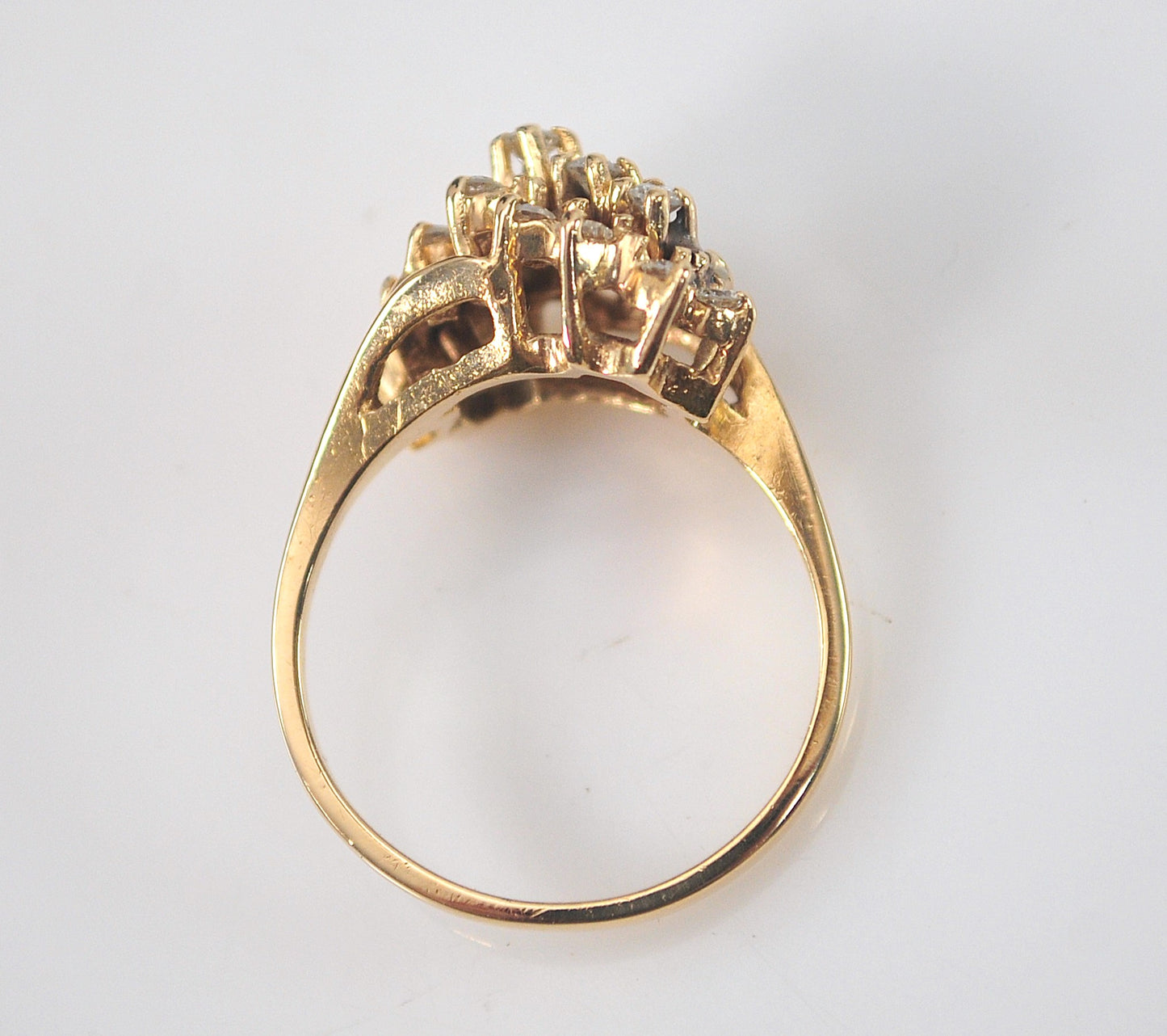 14K Gold 1/2 CTW Diamond Pyramid Style Ring