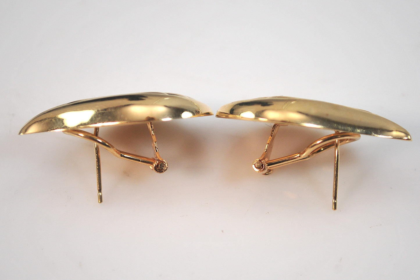 Large 14K Gold Teardrop Omega Earrings