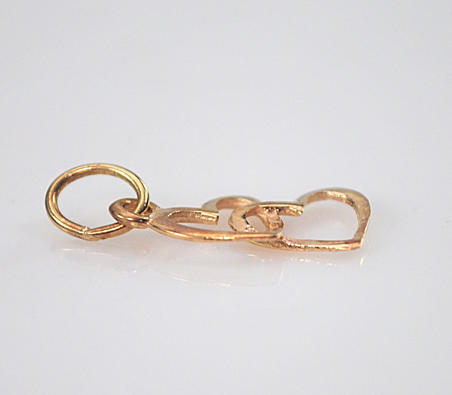 TINY 14K Gold Double Heart Pendant