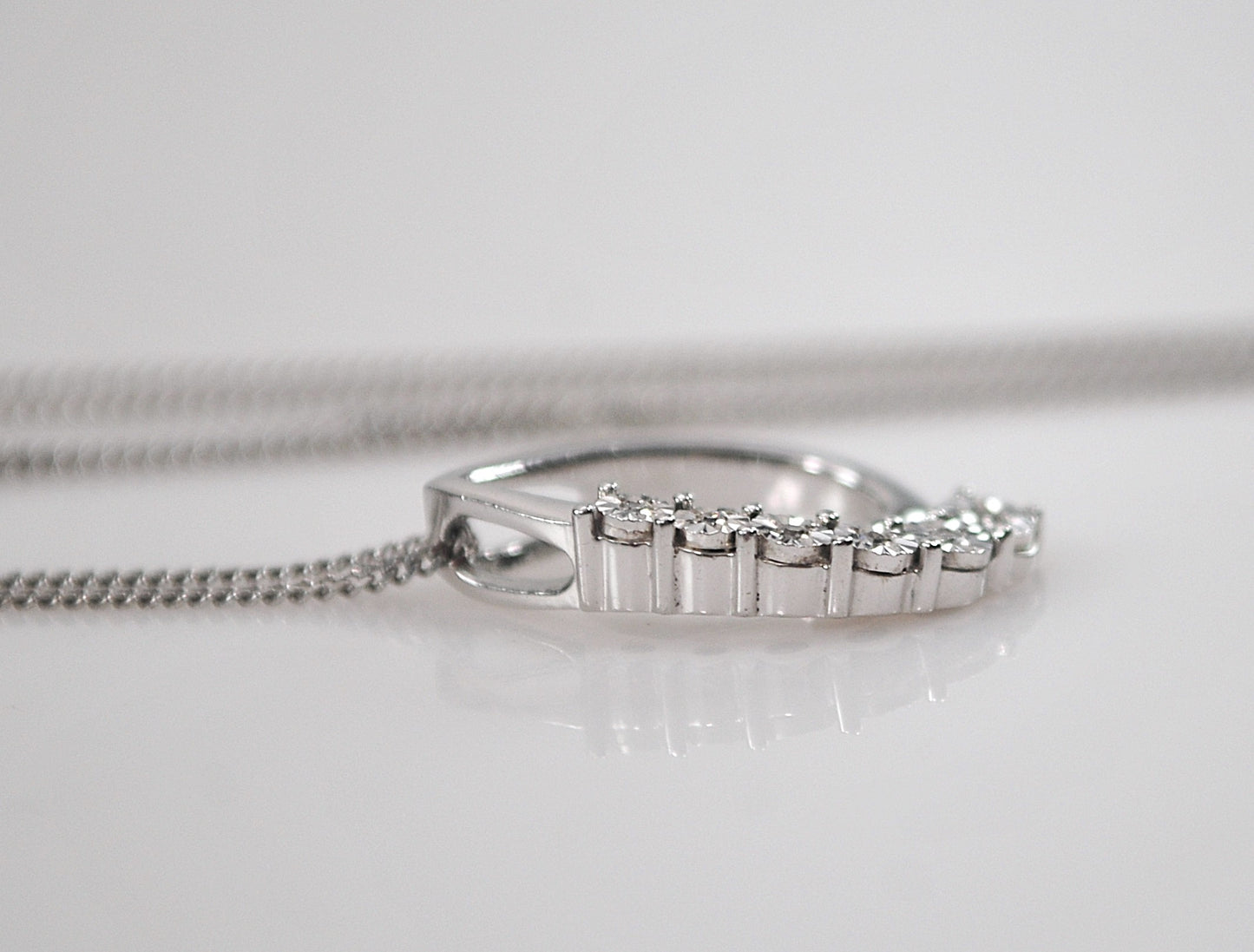 Designer Sterling Silver Genuine Diamond Necklace