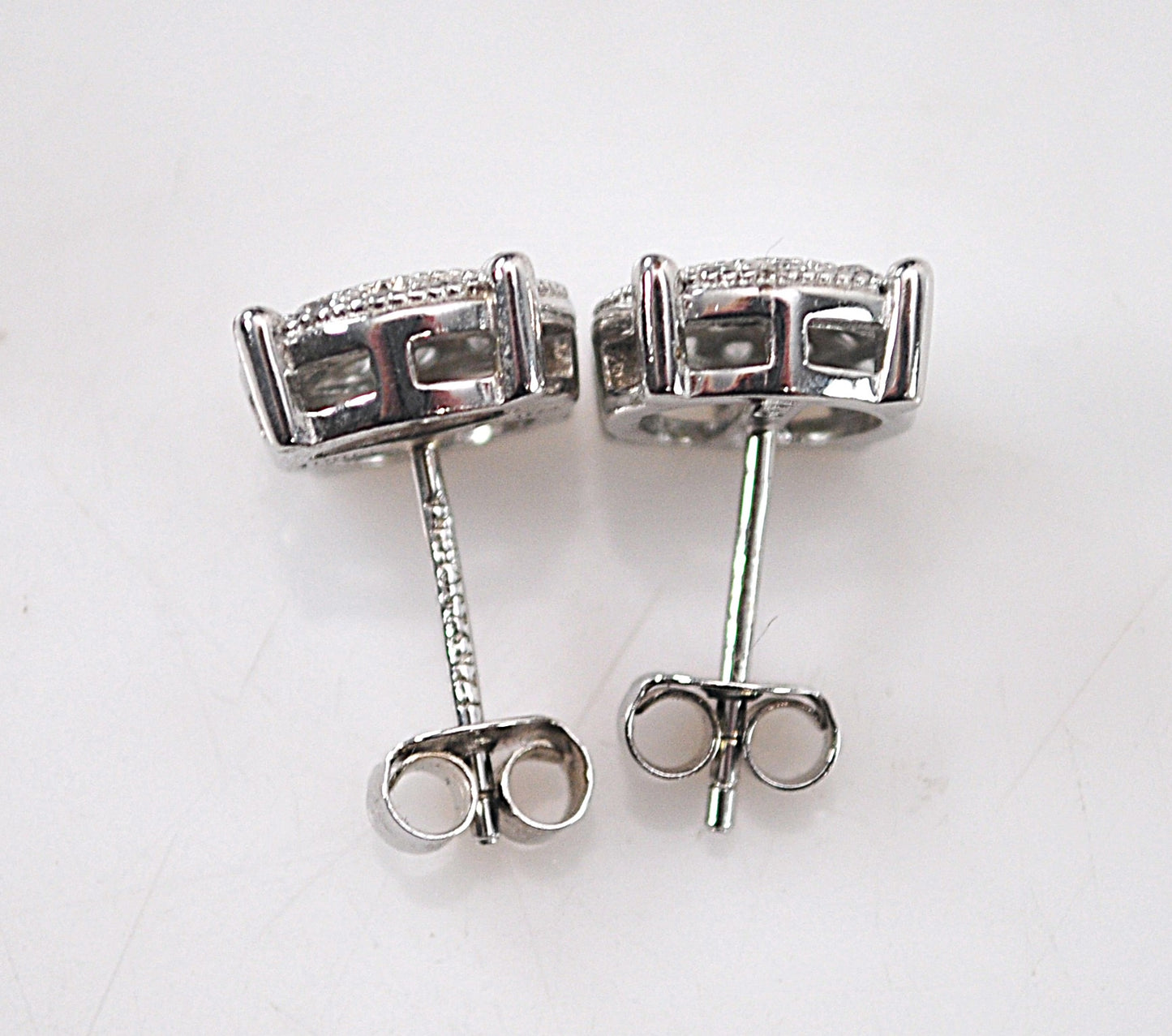 Sterling Silve Round CZ Stud Earrings