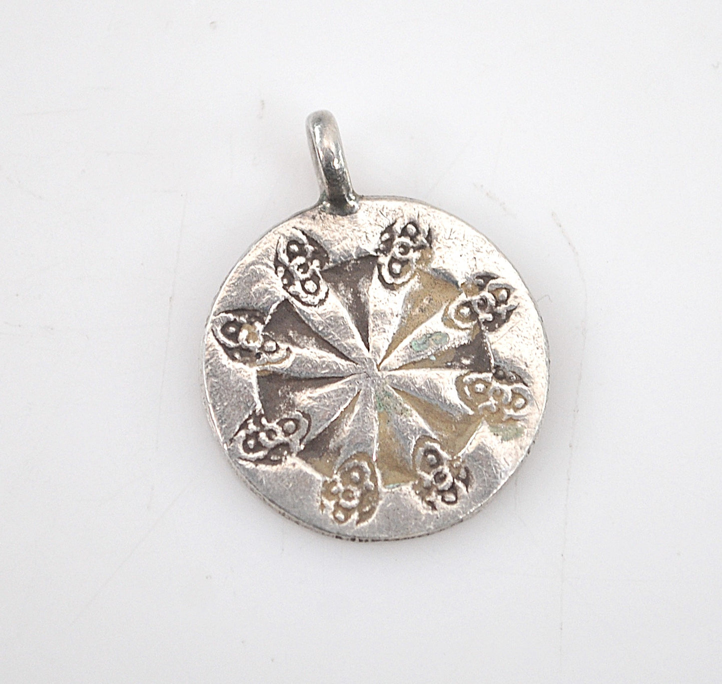 Karen Hill Tribe Sterling Silver Wheel Pendant