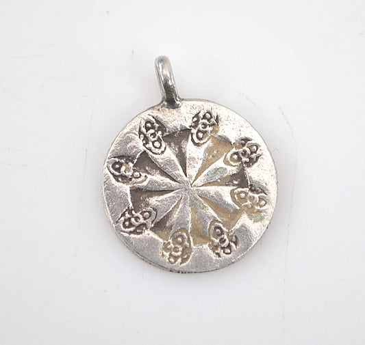 Karen Hill Tribe Sterling Silver Wheel Pendant