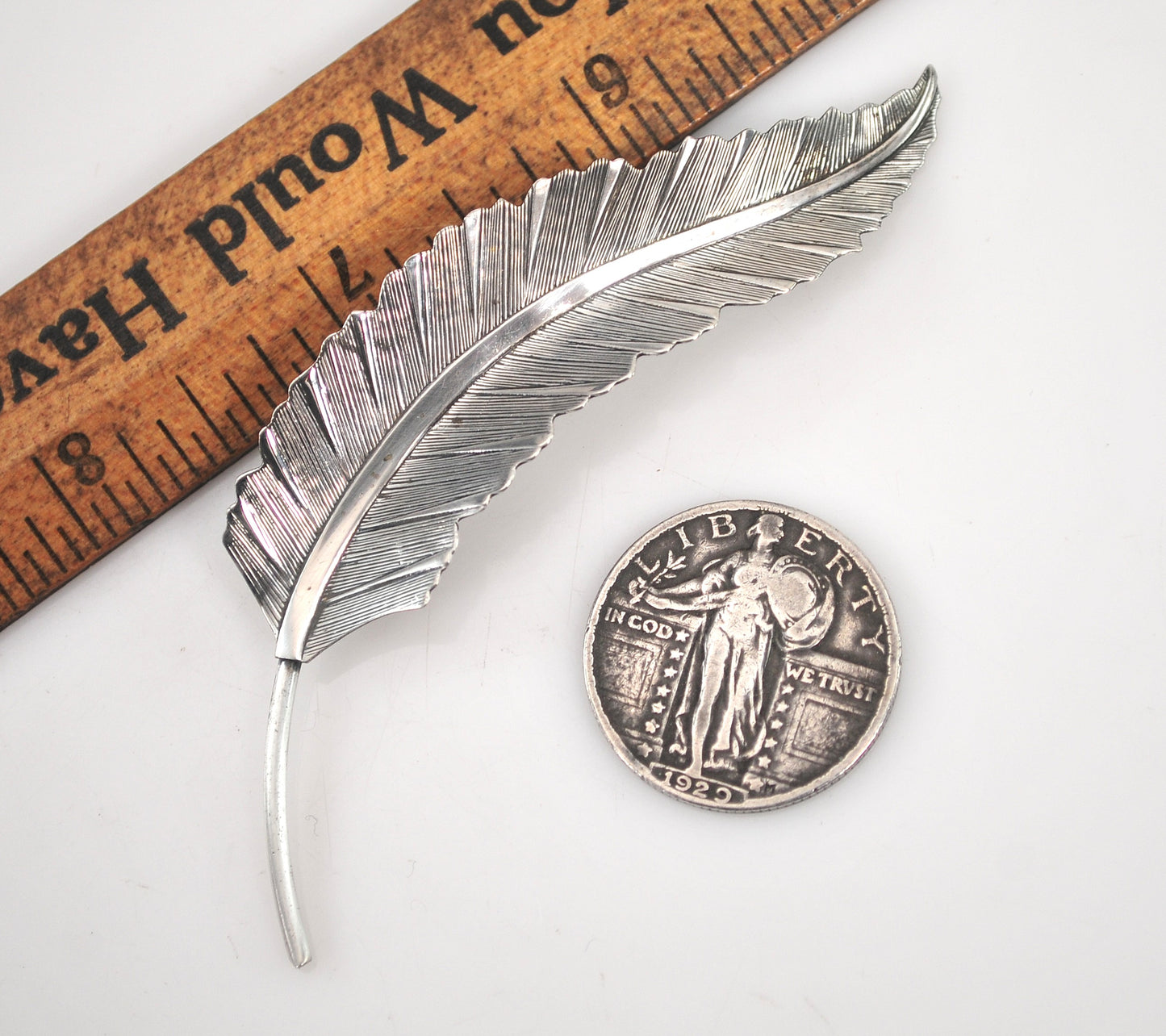 Vintage Beau Sterling Silver Leaf Brooch