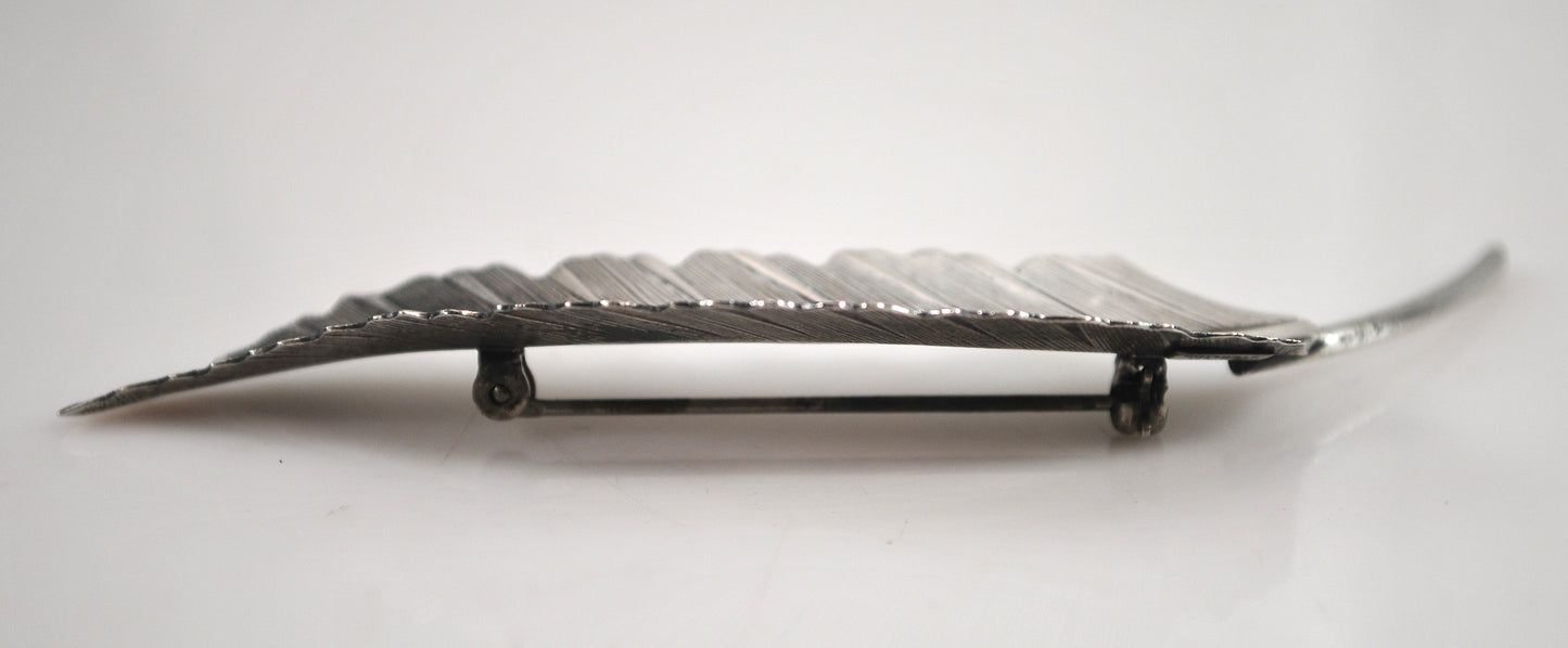 Vintage Beau Sterling Silver Leaf Brooch