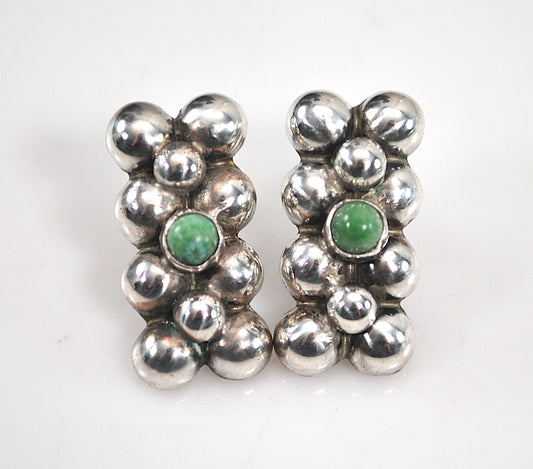 Vintage Southwestern Sterling Silver Turquoise Screw Back Earrings