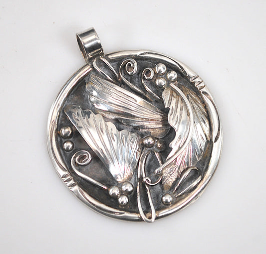 Vintage Navajo Sterling Leaf Pendant