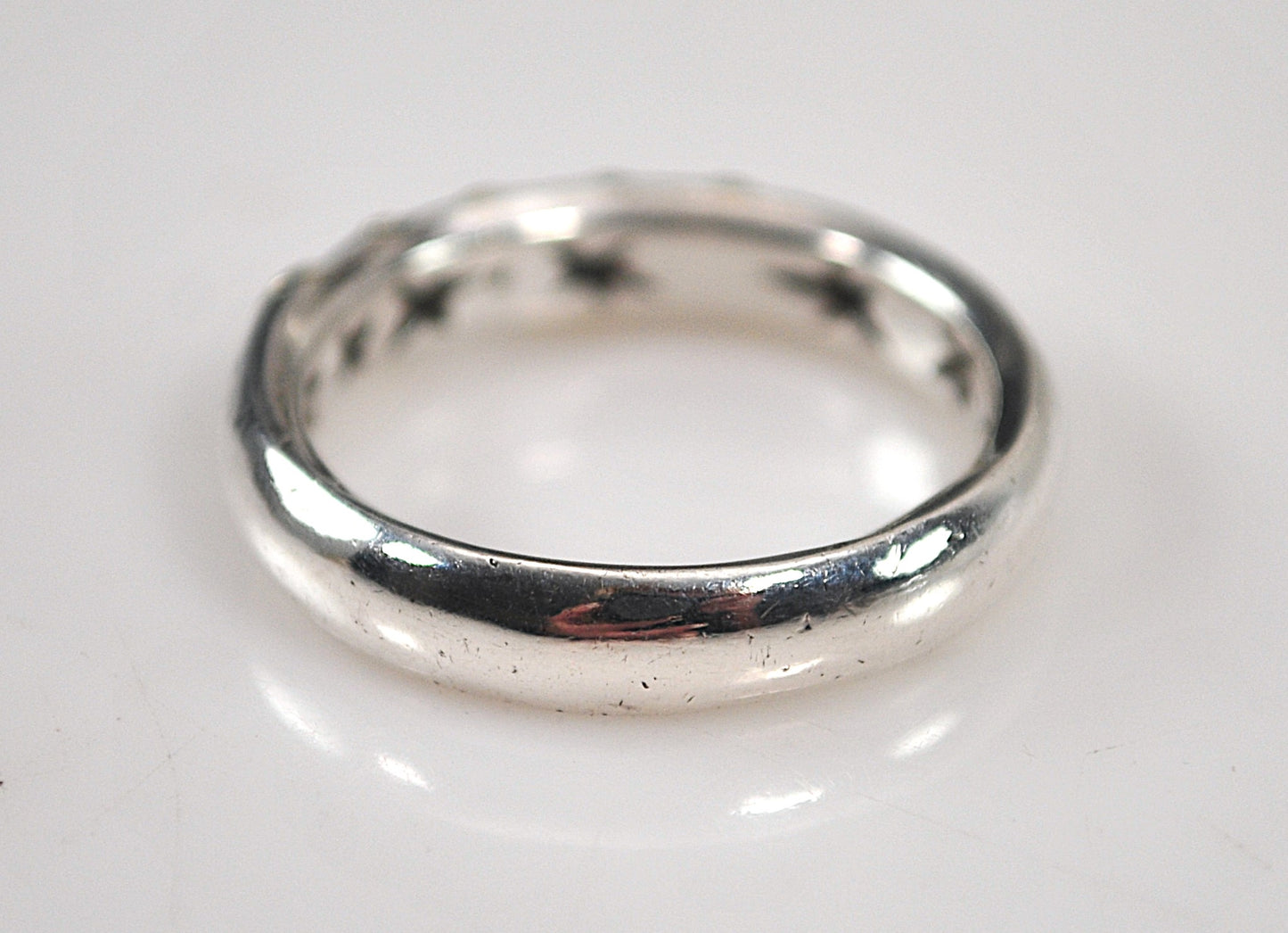 Vintage Signed Sterling Silver 14K Gold Band Ring