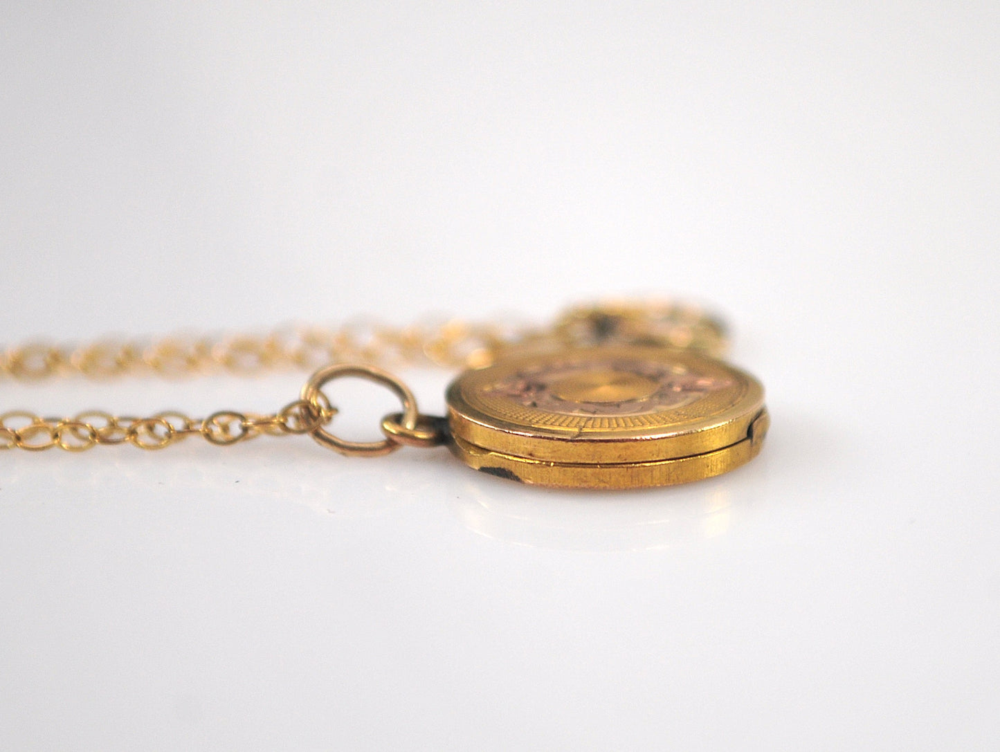 AS IS - Antique Gold Filled Baby Locket Necklace