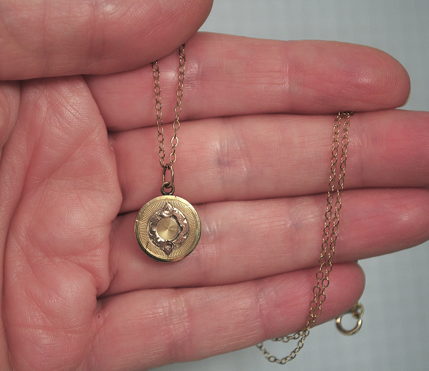 AS IS - Antique Gold Filled Baby Locket Necklace