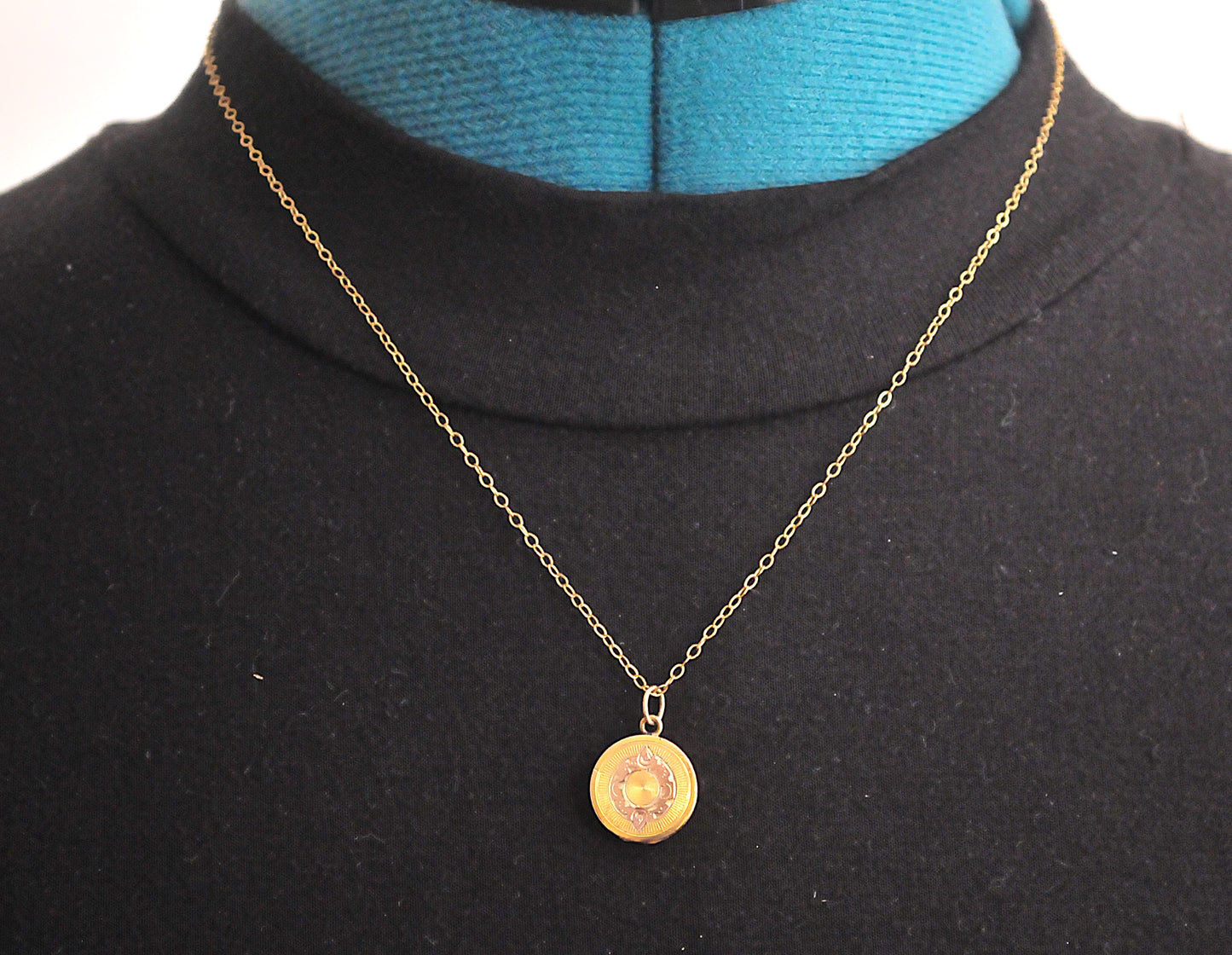 AS IS - Antique Gold Filled Baby Locket Necklace