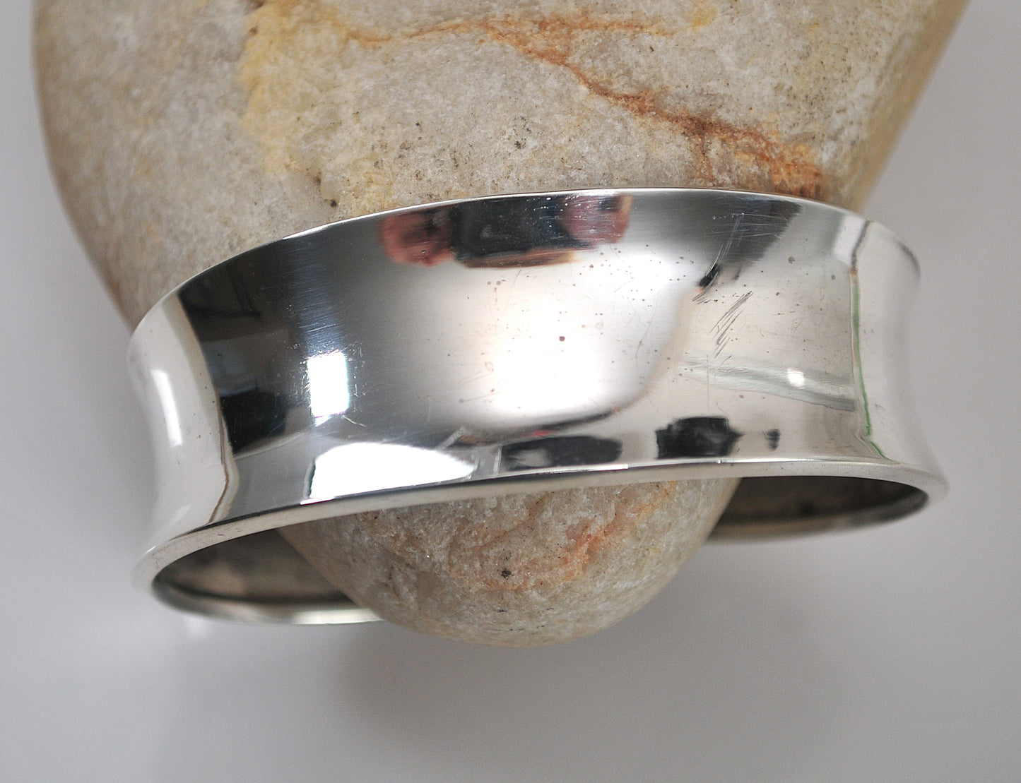 Wide 925 Mexico CII Sterling Silver Cuff Bracelet