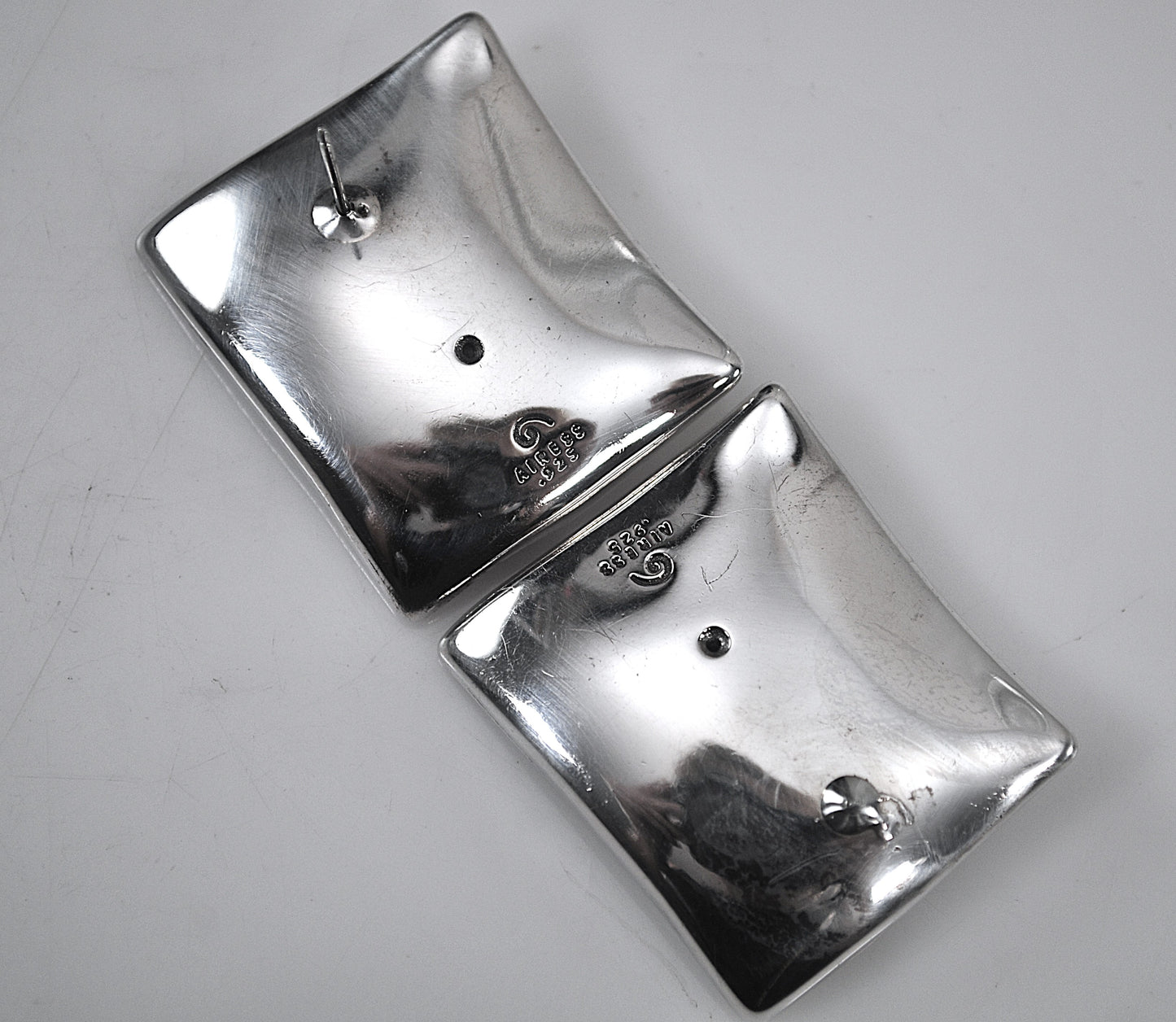 925 Pat Airess Sterling Silver Modernist Earrings
