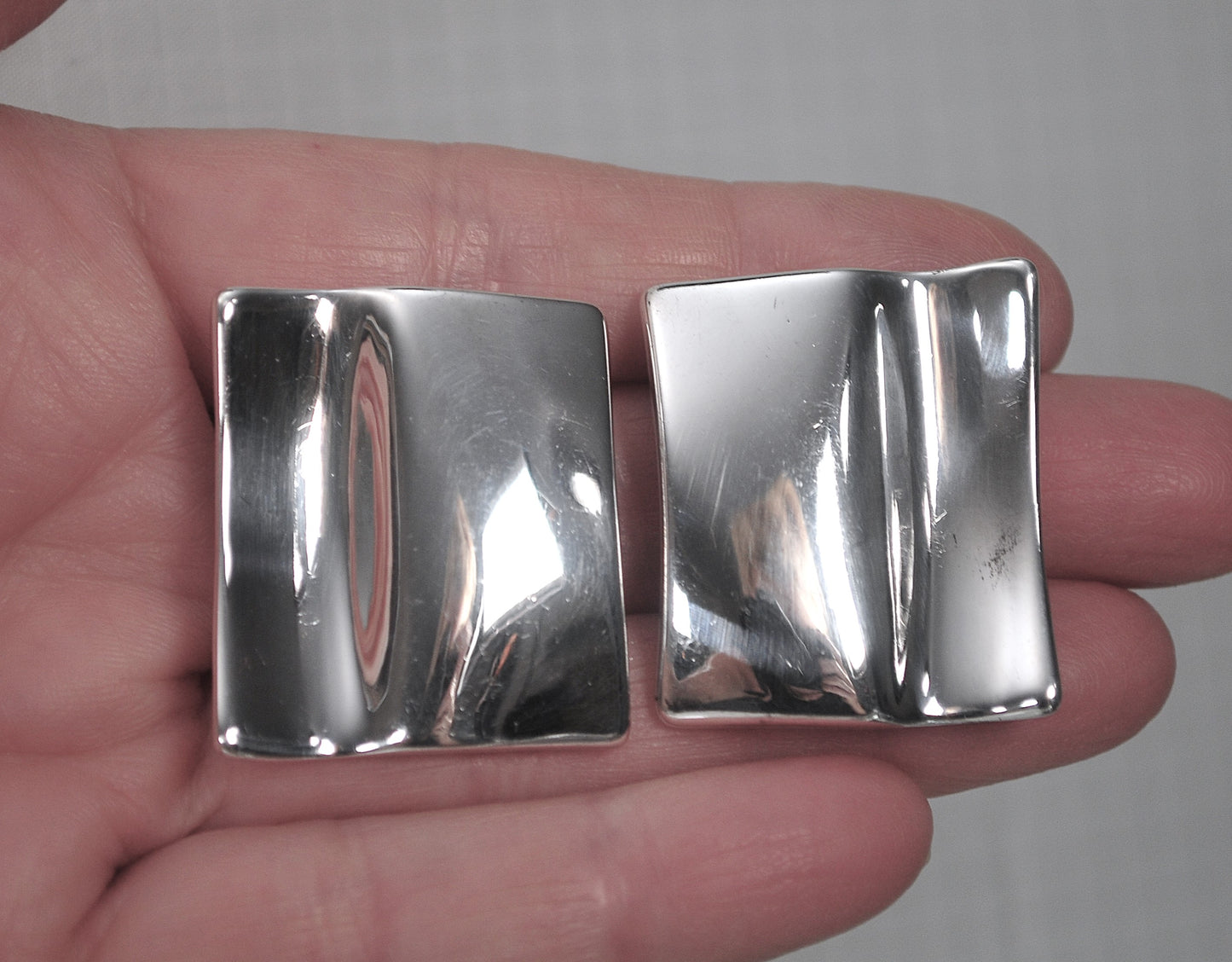 925 Pat Airess Sterling Silver Modernist Earrings