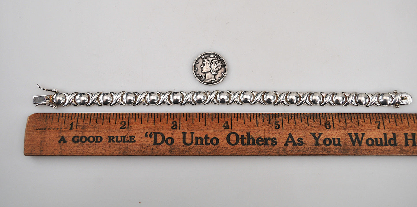 Sterling Silver Hugs and Kisses Bracelet