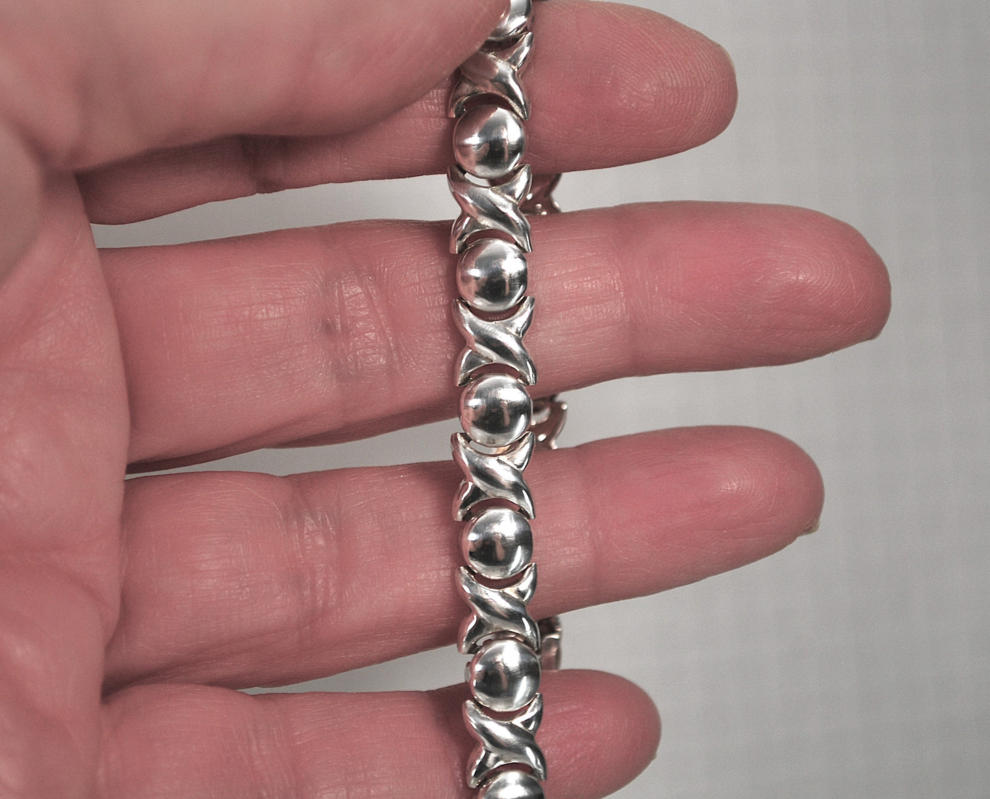 Sterling Silver Hugs and Kisses Bracelet