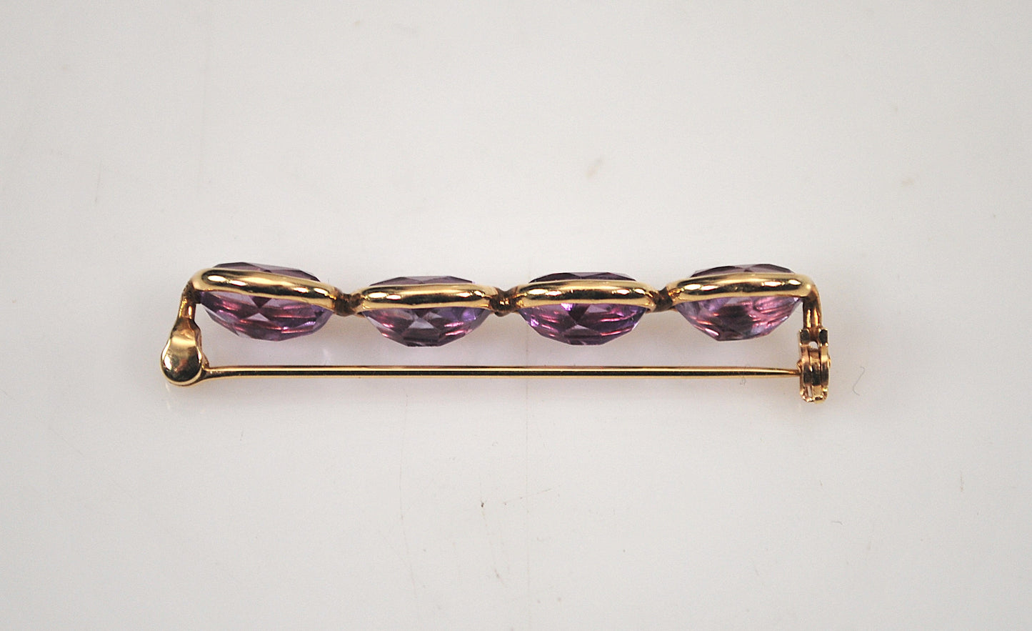 Vintage 14K Gold Amethyst Brooch