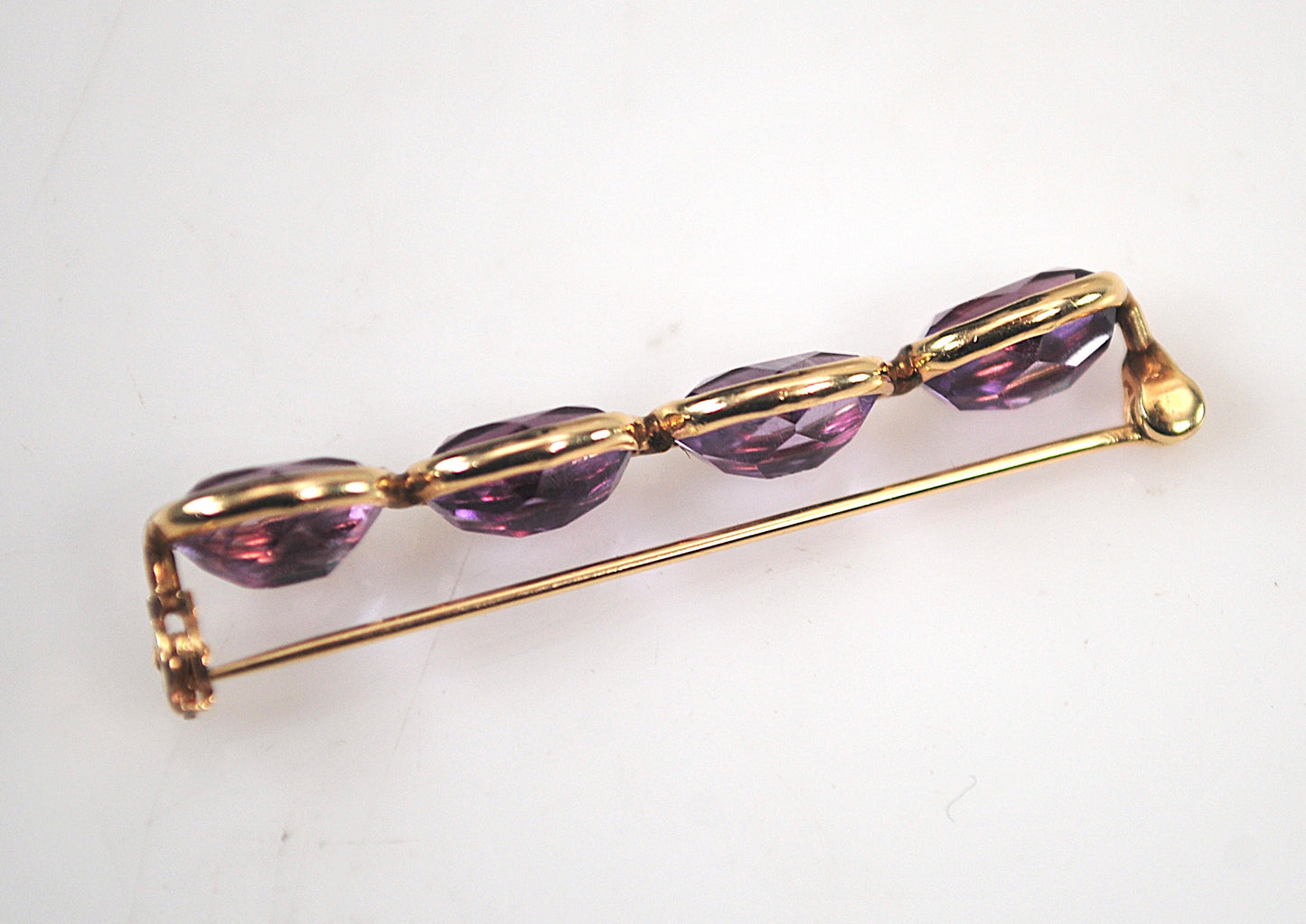 Vintage 14K Gold Amethyst Brooch