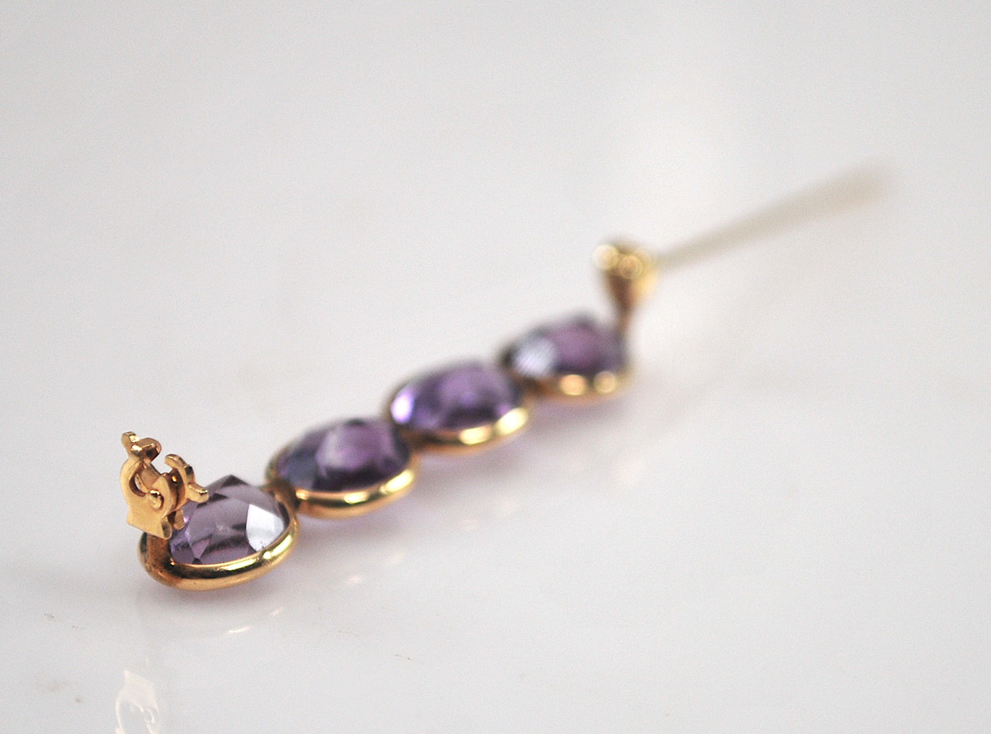 Vintage 14K Gold Amethyst Brooch