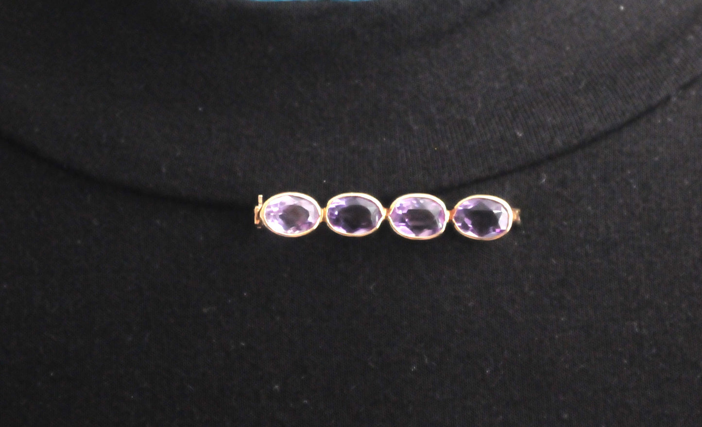 Vintage 14K Gold Amethyst Brooch