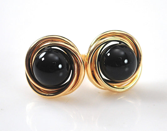 Peter Brams Designs 14K Gold Black Onyx Earrings