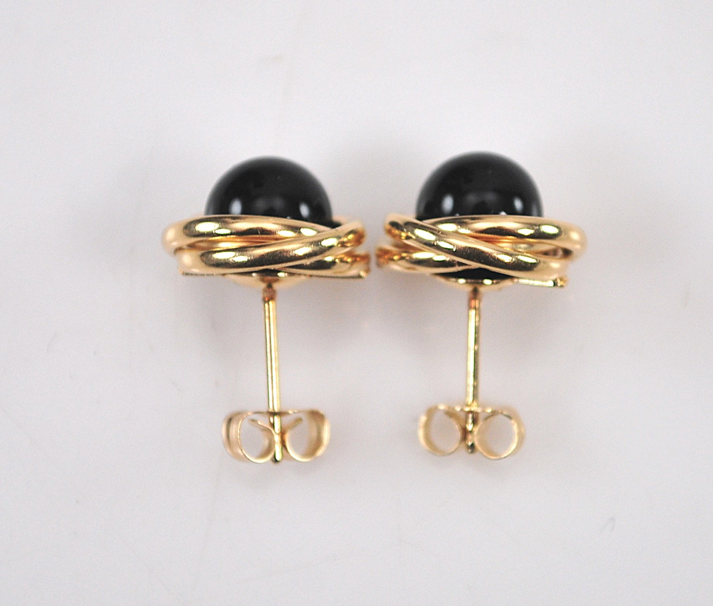 Peter Brams Designs 14K Gold Black Onyx Earrings