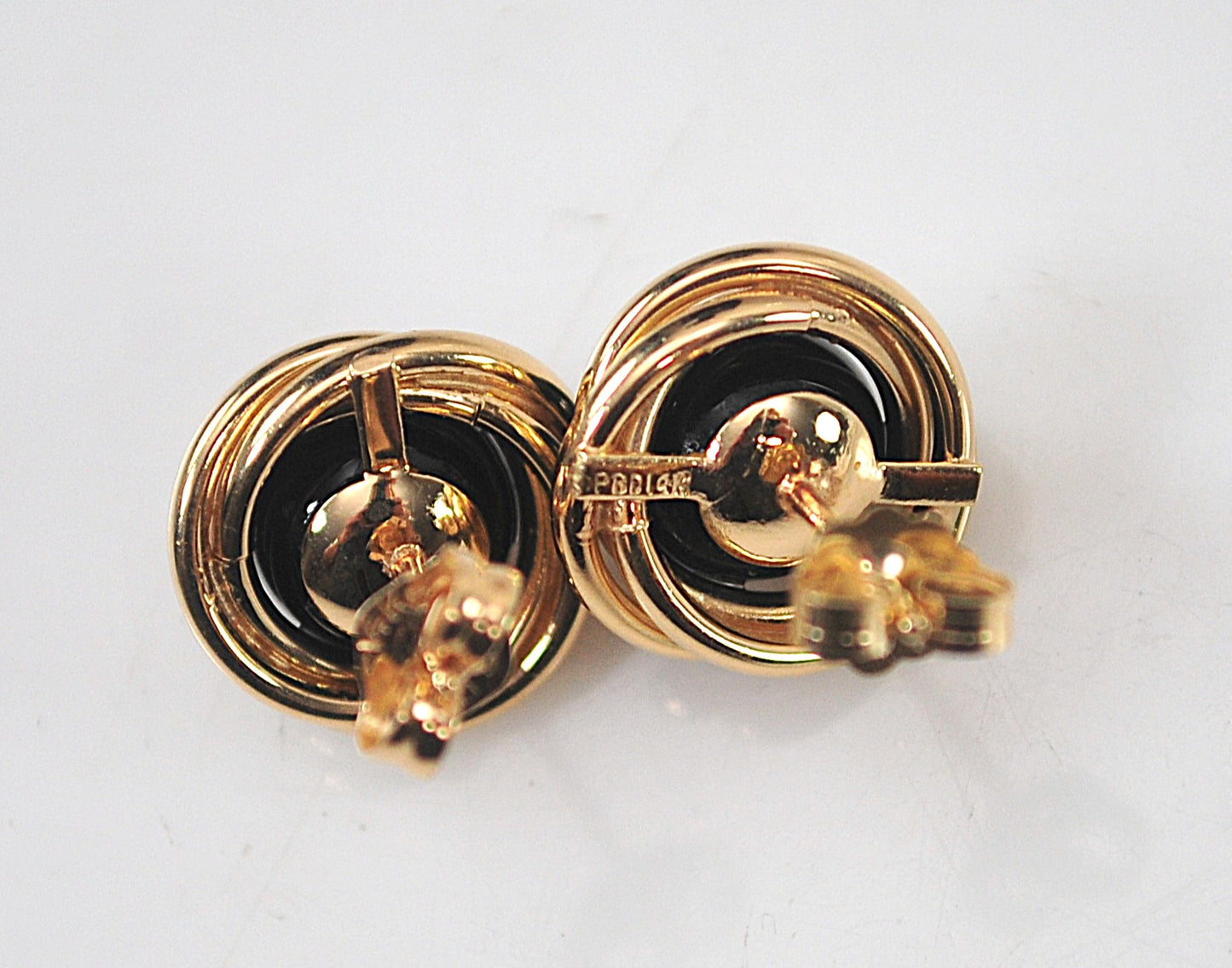 Peter Brams Designs 14K Gold Black Onyx Earrings