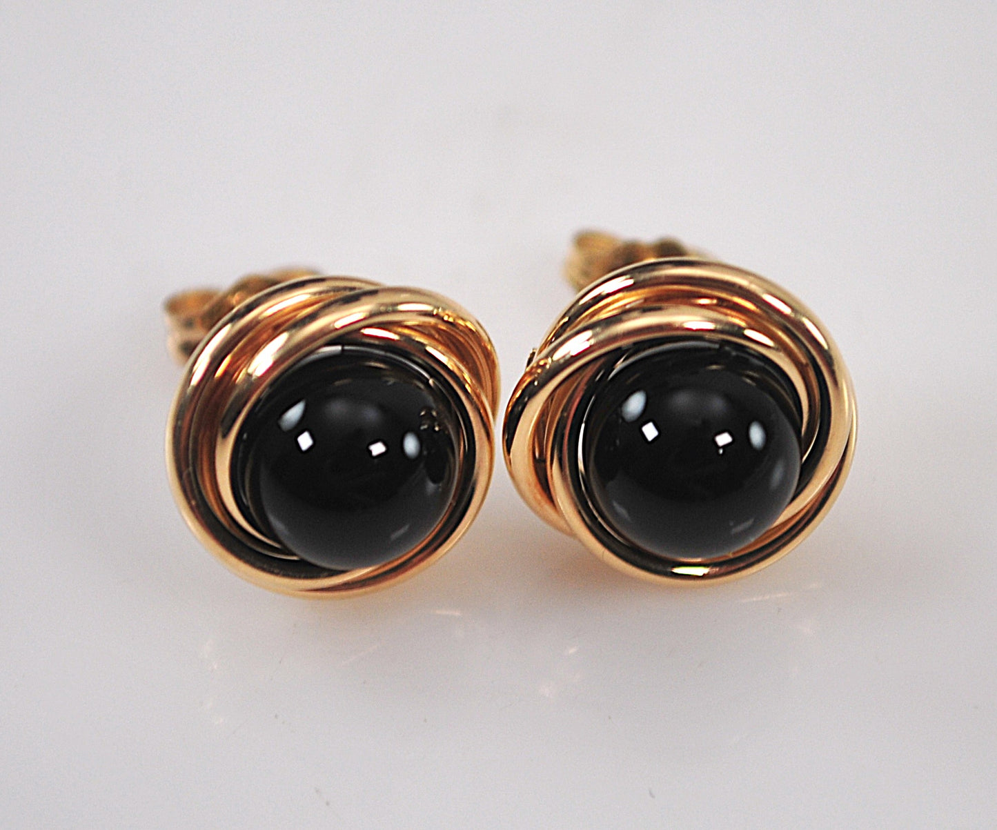 Peter Brams Designs 14K Gold Black Onyx Earrings