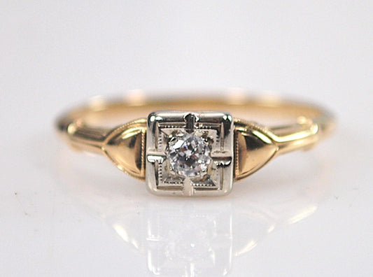 Antique 14K Gold Diamond Ring