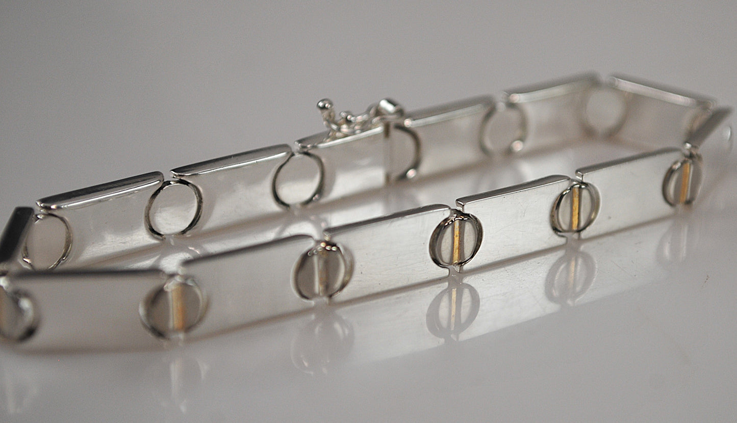 Milor 925 Italy Two Tone Screw Link Bracelet