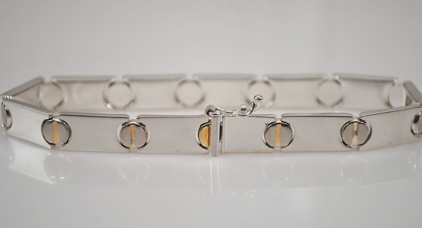 Milor 925 Italy Two Tone Screw Link Bracelet