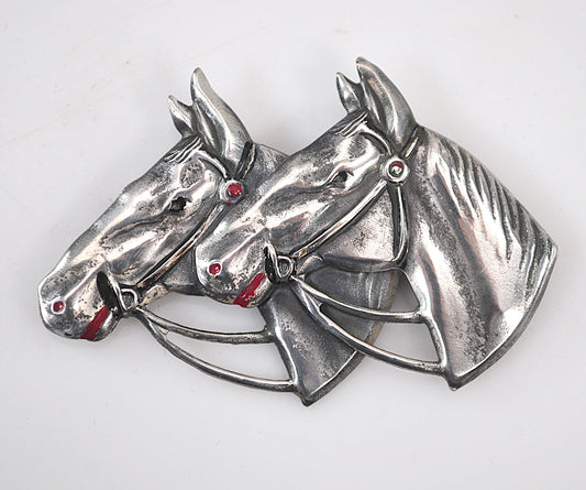 Vintage Sterling Silver Horse Brooch
