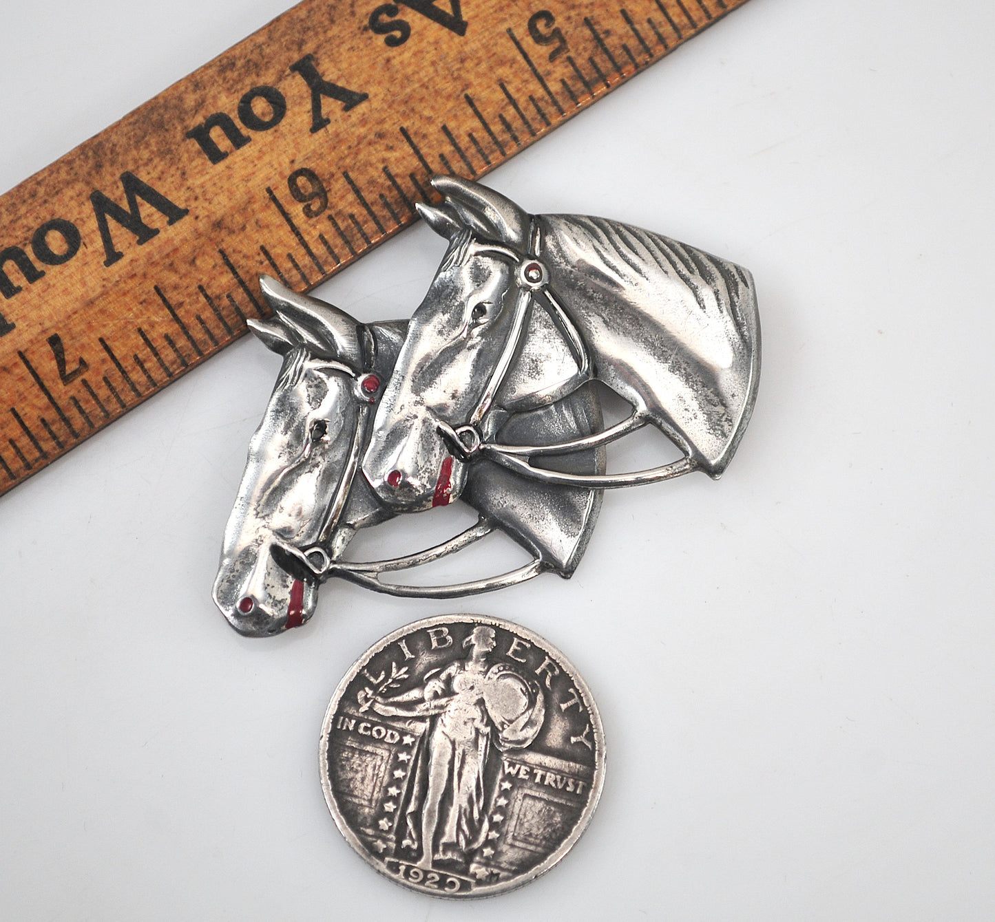 Vintage Sterling Silver Horse Brooch