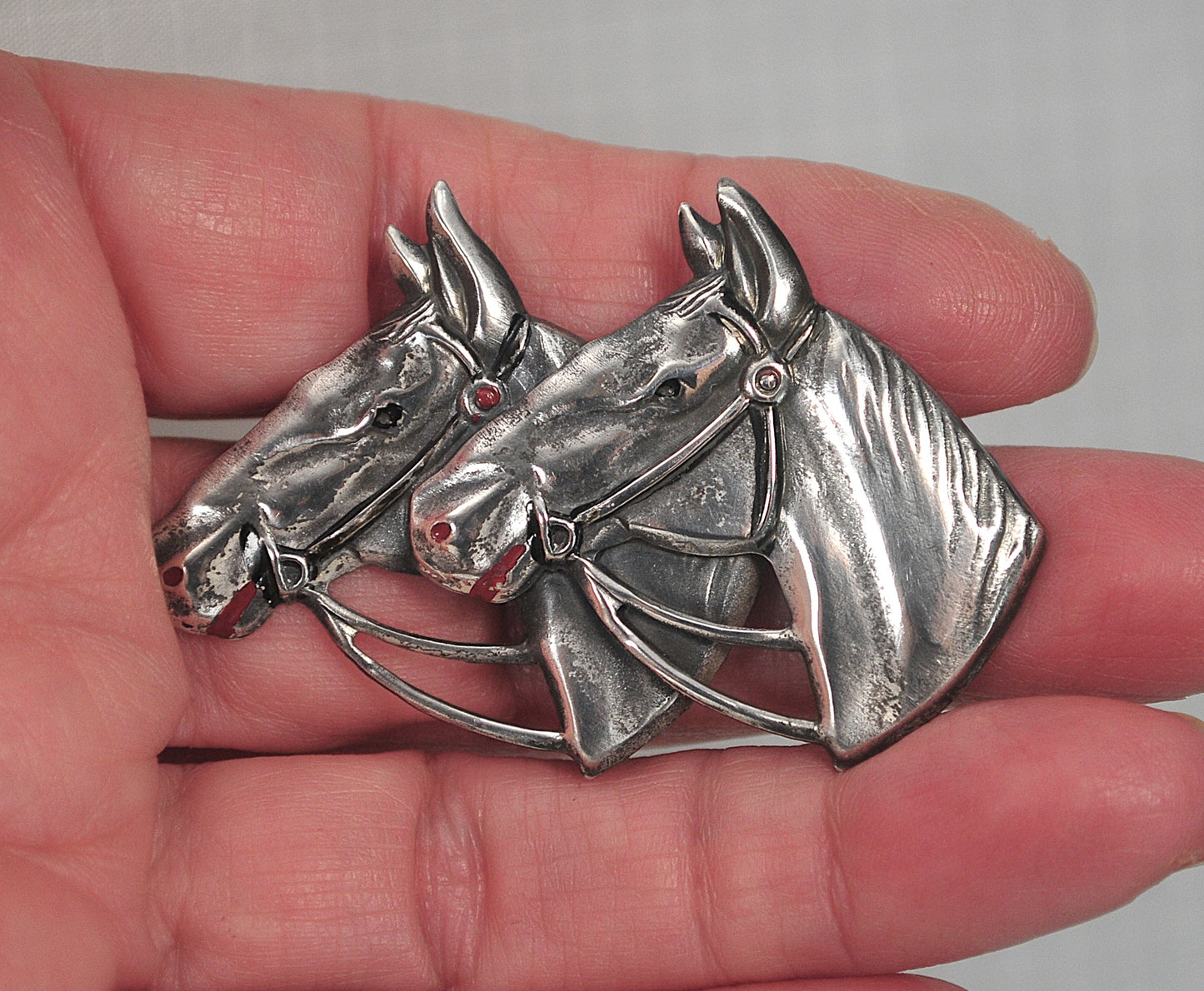 Vintage Sterling Silver Horse Brooch