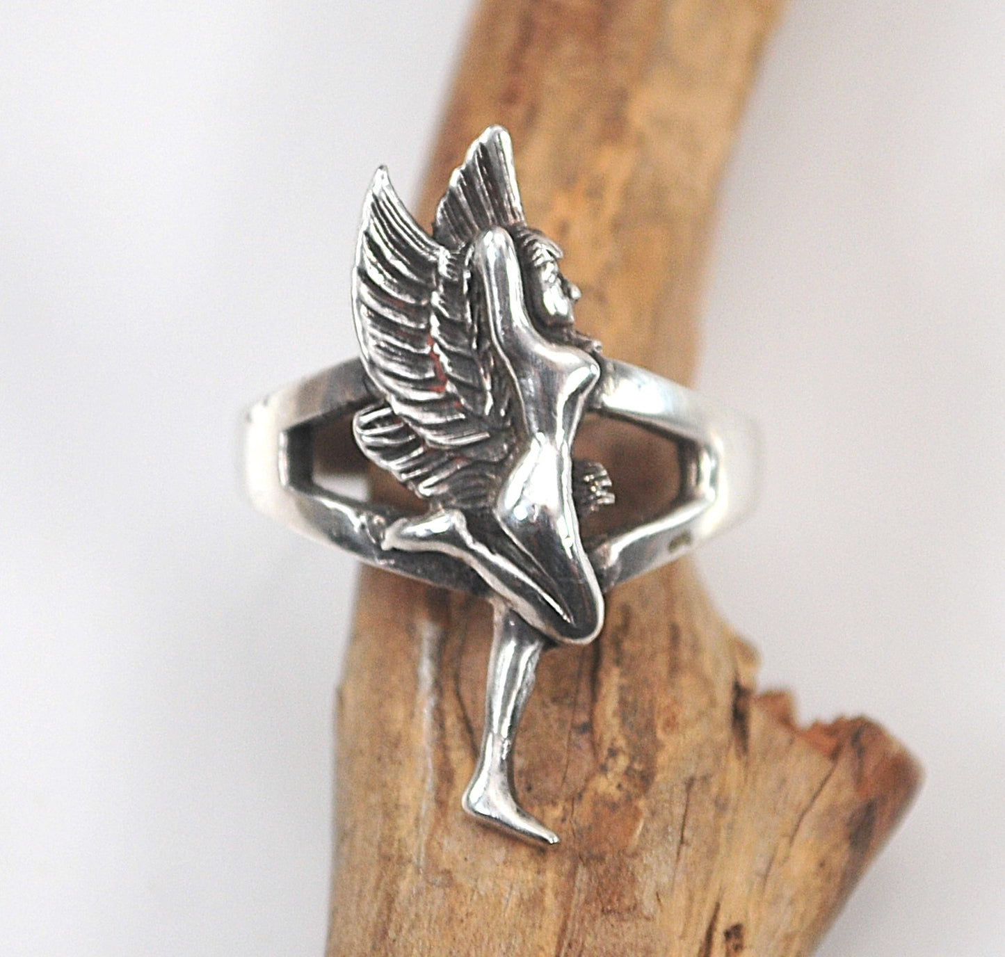 Sterling Silver Winged Woman Ring